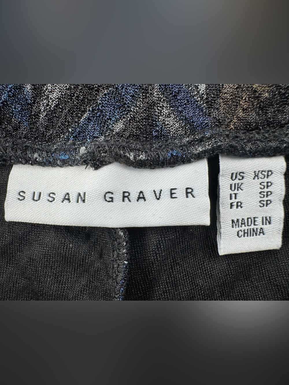 Susan Graver Navy and Gray Chevron Straight Leg Pants - Picture 2 of 7